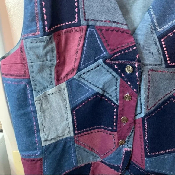 Handmade Vintage Patchwork Denim Vest - Picture 3 of 8